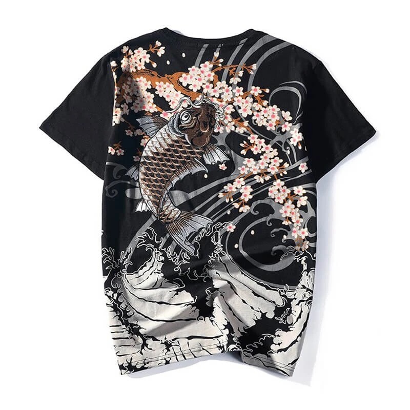 Embroidered carp T-shirt — image 1