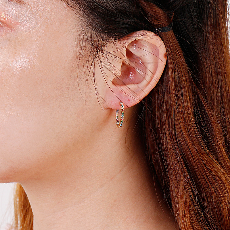 Full Diamond Colored Zirconia Earrings