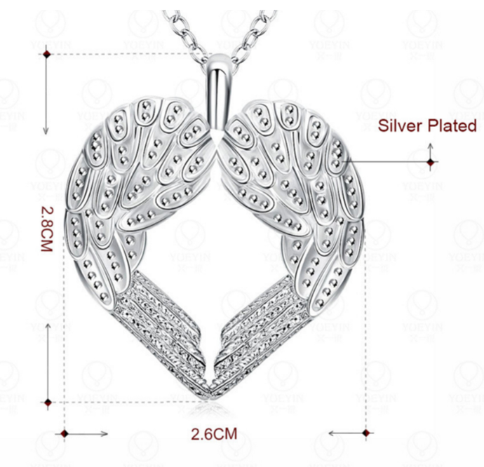 Angel wings love necklace