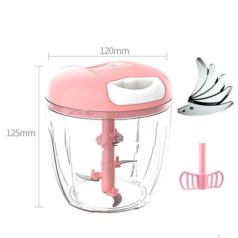 Kitchen Mini Manual Meat Grinder - Pink Five Spare Blades