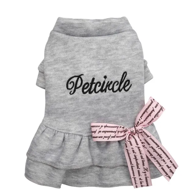 Puppy dress bow letter skirt Grey - Shop at LoveMi