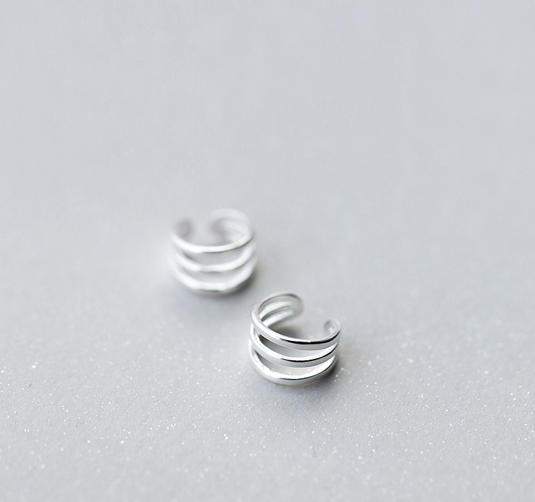 Three-layer ear clip without pierced earrings