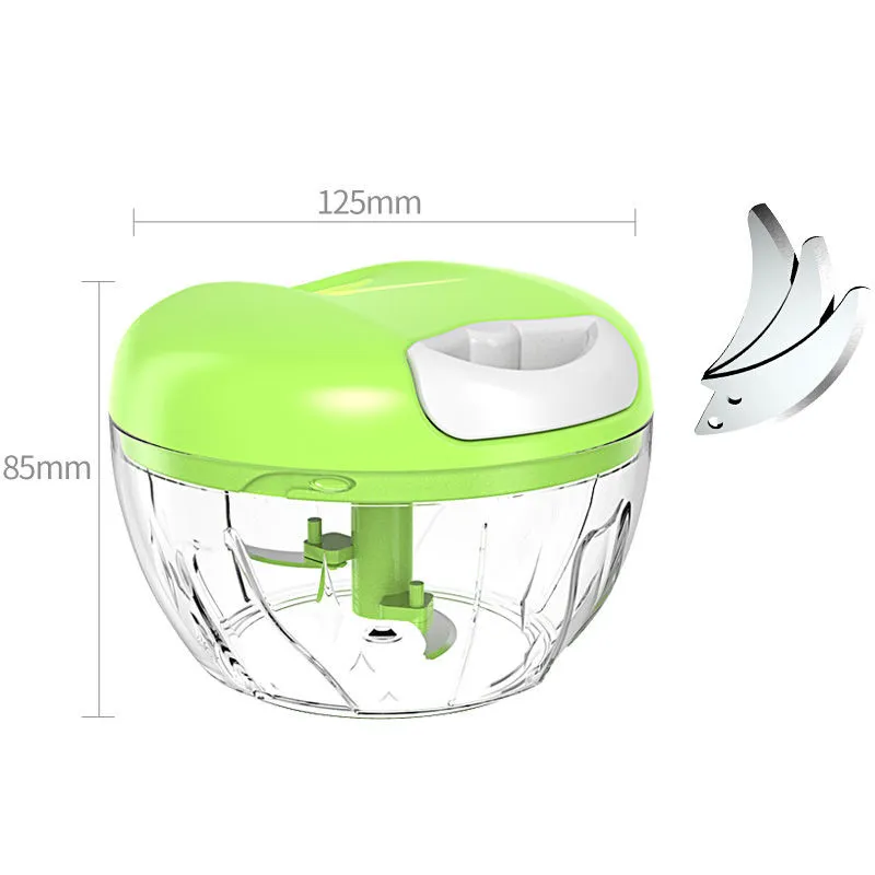 Kitchen Mini Manual Meat Grinder - Green Three Spare Blades