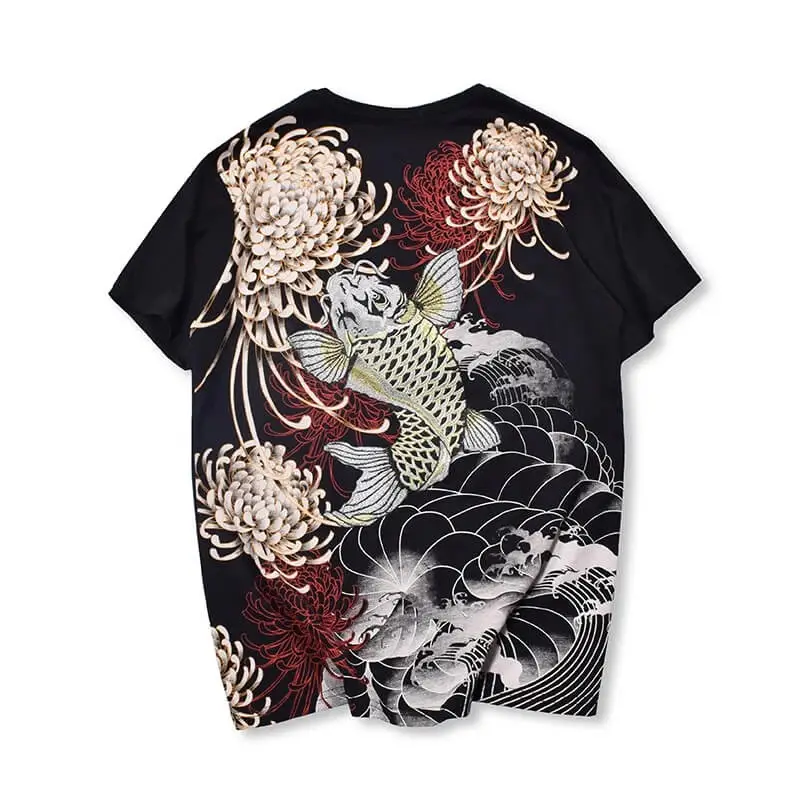 Smoke Koi Embroidered Shirt