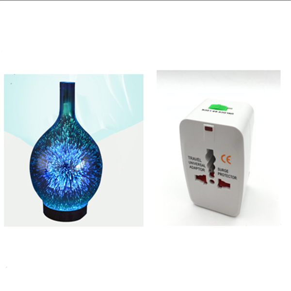 3D Glass Aroma Diffuser Colorful Lamp Humidifier Night Light Up Eu Brown - Shop at LoveMi