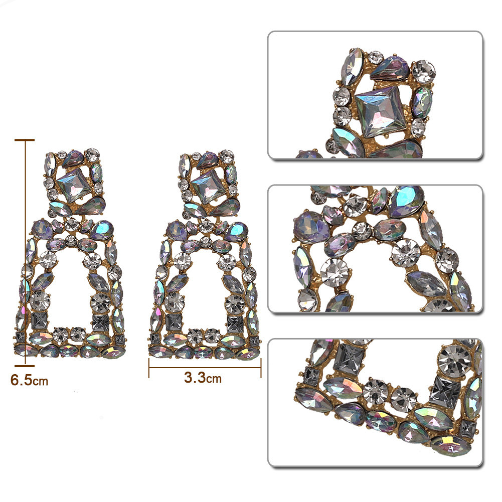 Alloy diamond earrings