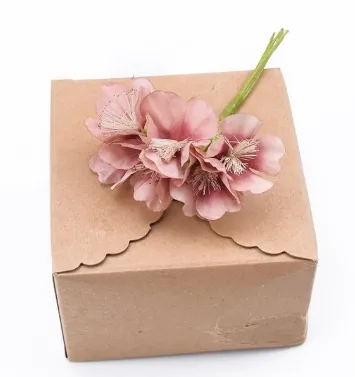 Silk Plum Blossom Box Artificial Flowers - Red Bean Paste