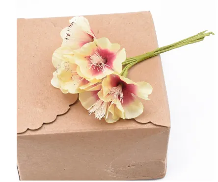 Silk Plum Blossom Box Artificial Flowers - Rose Red