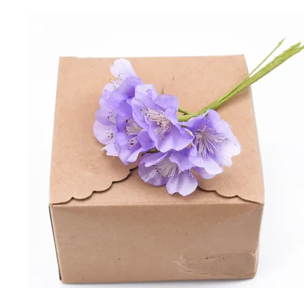 Silk Plum Blossom Box Artificial Flowers - Purple