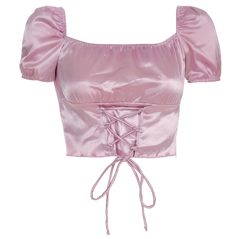 Satin T-shirt Princess Ladies Short Blouse