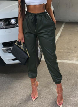 Fashion Lady Leather PU Pants