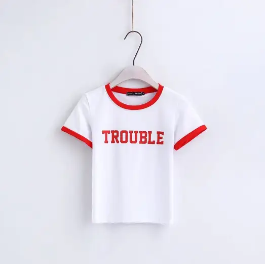 Letter Printed T-shirt Summer