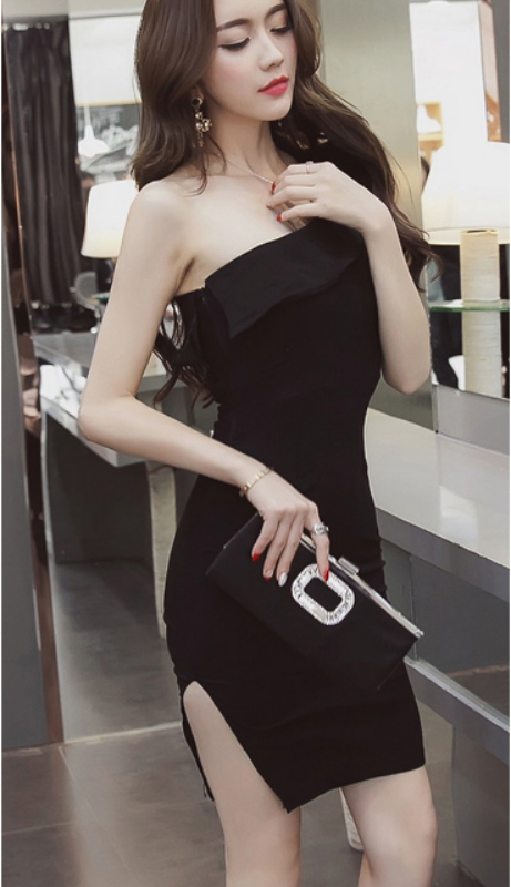 One Shoulder Split Dress