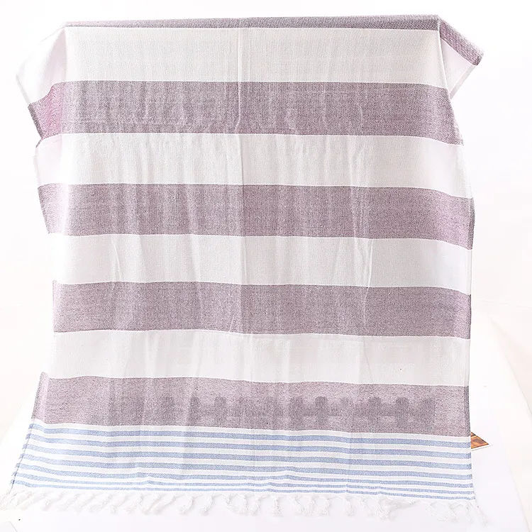 Cotton striped beach towel 100x180cm – image 2
