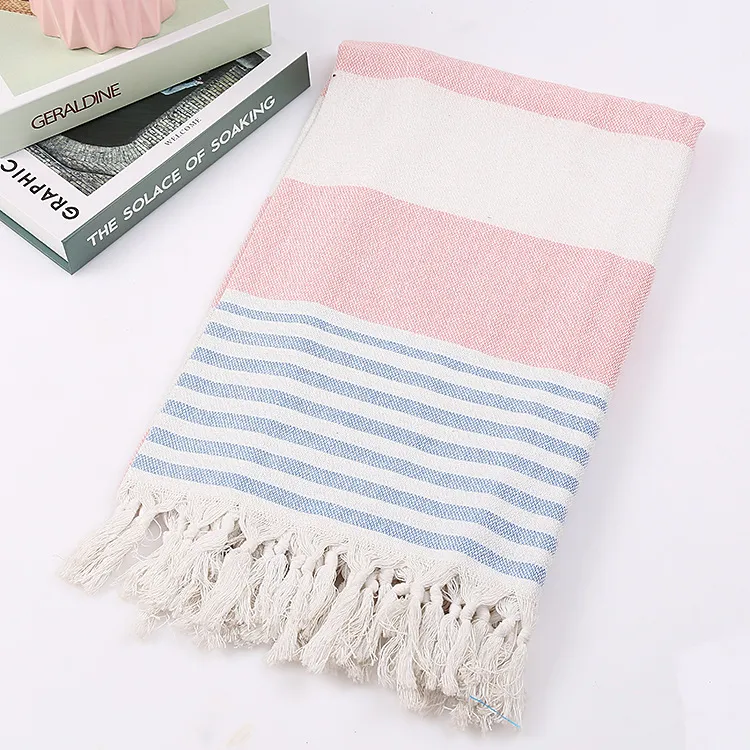 Cotton striped beach towel 100x180cm – image 9