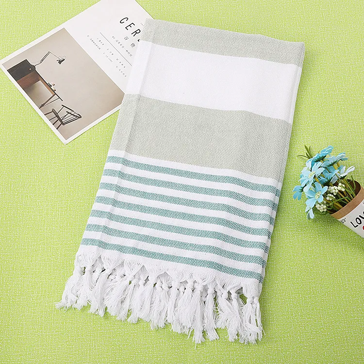 Cotton striped beach towel 100x180cm – image 6