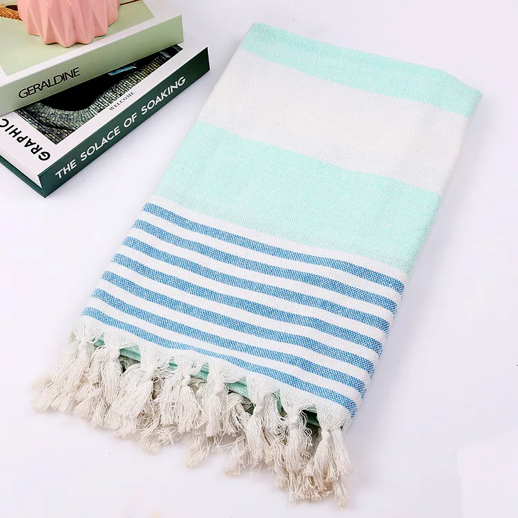 Cotton striped beach towel 100x180cm – image 8
