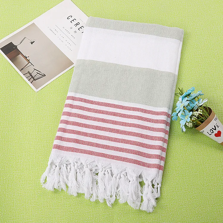 Cotton striped beach towel 100x180cm – image 7