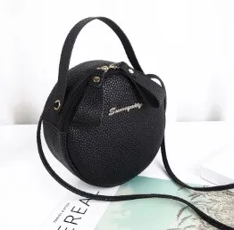 Circular Design Fashion Women Shoulder Bag Leather Women's Crossbody Messenger Bags Ladies Purse Female Round Handbag Black - Shop at LoveMi