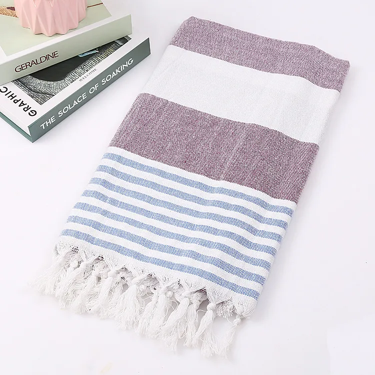 Cotton striped beach towel 100x180cm – image 10