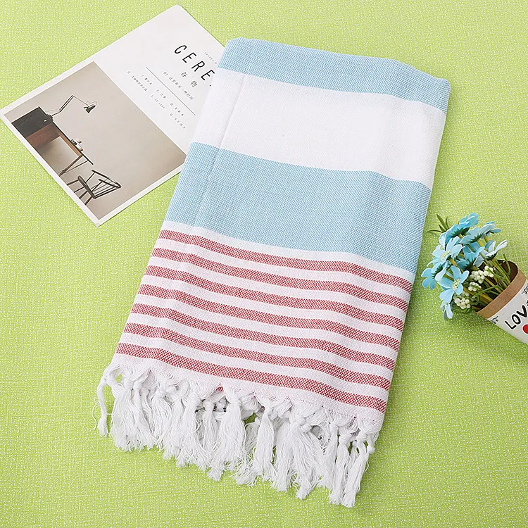 Cotton striped beach towel 100x180cm – image 5