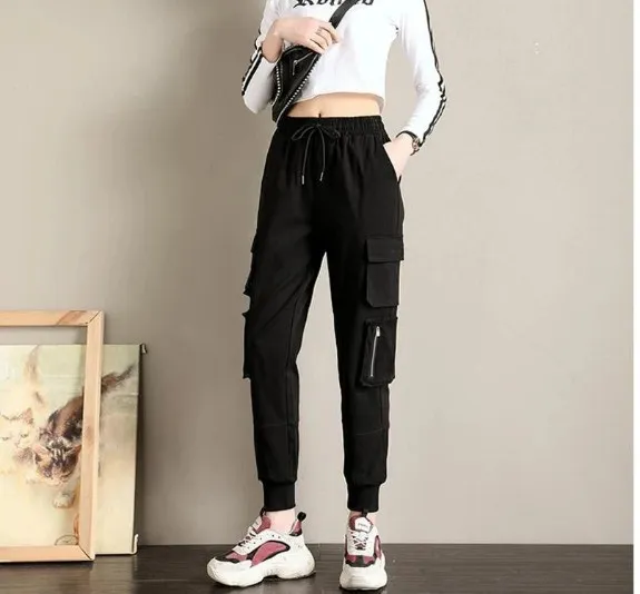 High waist loose slacks Black - Shop at LoveMi