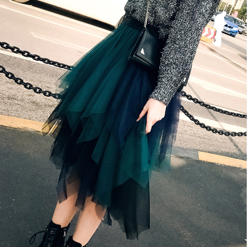spell color net gauze peng peng skirt fairy half skirt