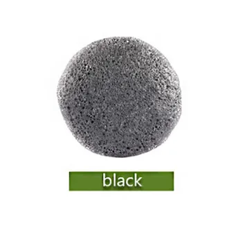Konjac Sponge For Washing Face Round Konjac Konnyaku Sponge Facial Cleansing Exfoliator Bathing Puff Face Wash Puff Black - Shop at LoveMi