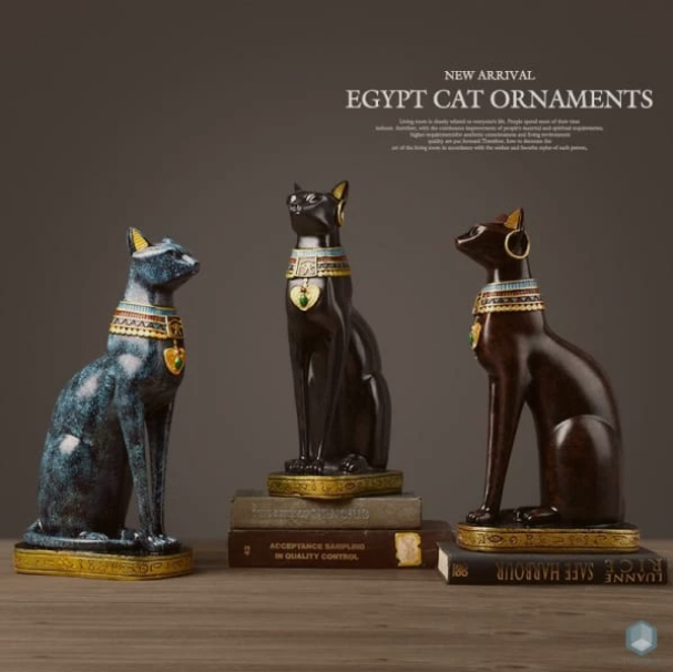 Egyptian cat figurine (blue)