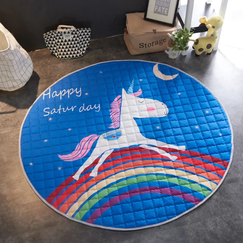 Crawling fabric non-slip reinforced breathable cushion children's play pad climbing pad round integral carpet - Style10