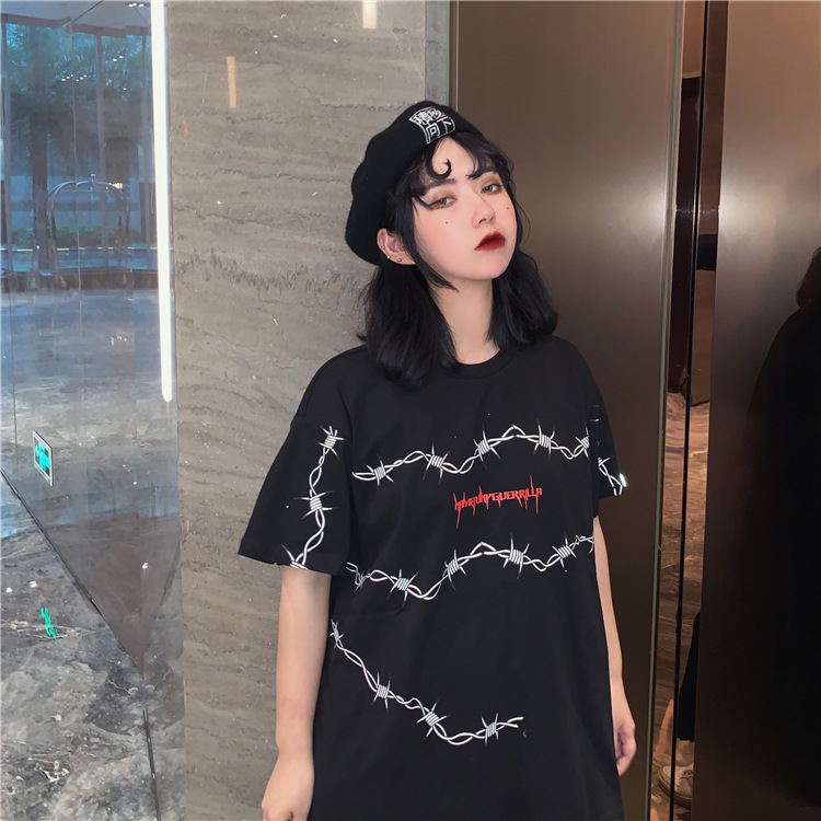 Summer Oversize Thorns Printing T-shirt