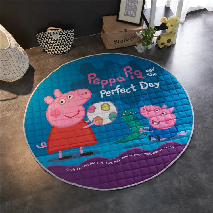 Crawling fabric non-slip reinforced breathable cushion children's play pad climbing pad round integral carpet - Style3