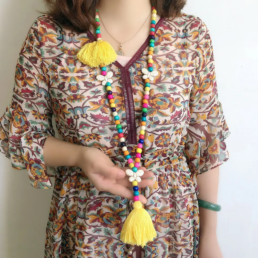 Butterfly Tassel Long Necklace