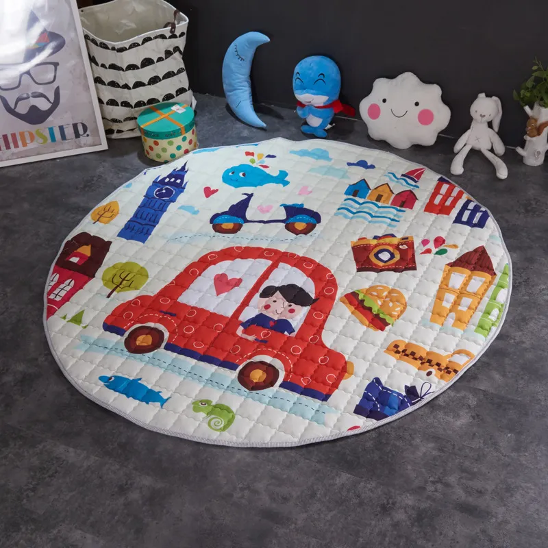Crawling fabric non-slip reinforced breathable cushion children's play pad climbing pad round integral carpet - Style19