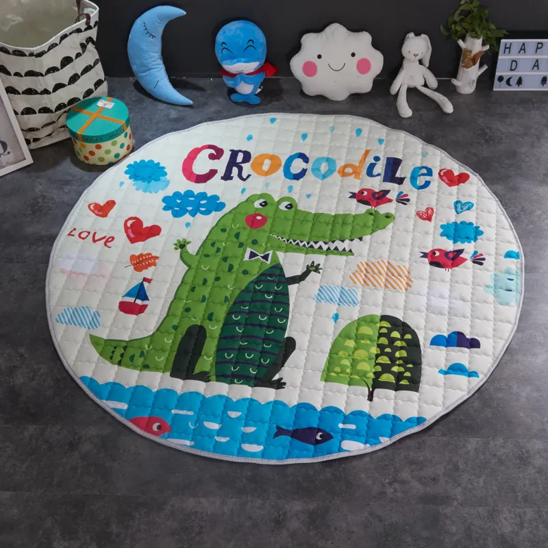 Crawling fabric non-slip reinforced breathable cushion children's play pad climbing pad round integral carpet - Style12
