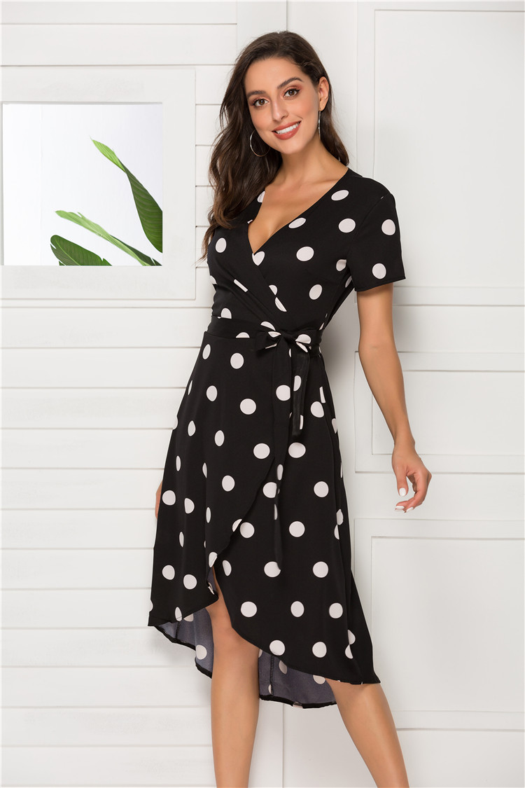Short sleep Polka Dot Dress