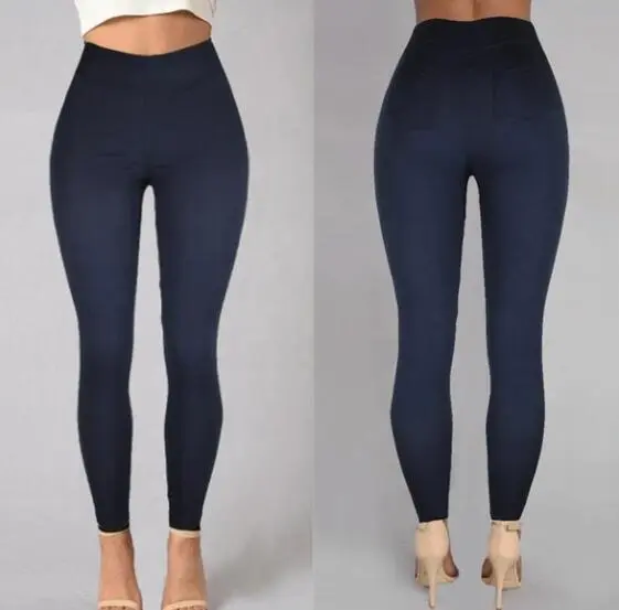 Cross border hot style 's new autumn line of high waisted pencil trousers for women Blue - Shop at LoveMi