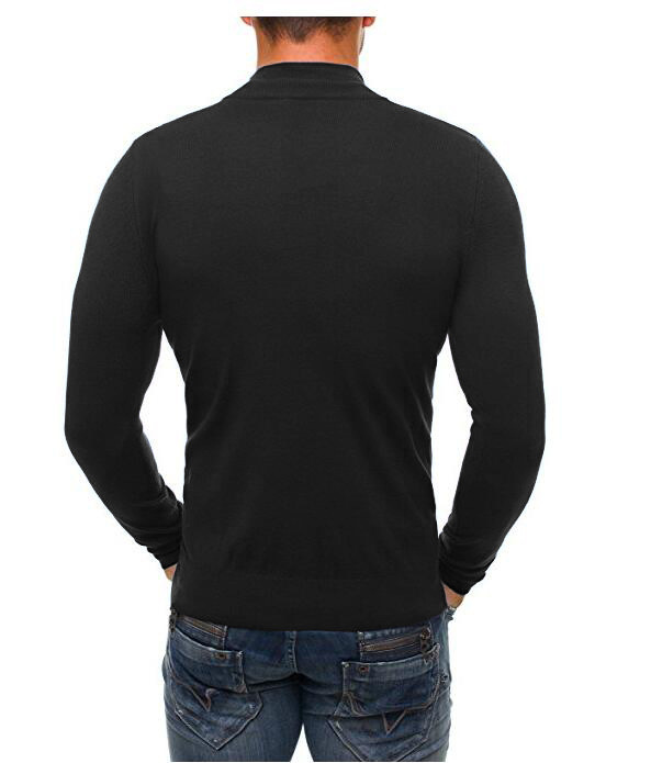 Casual Zip Turtleneck Fashion Casual Pure Color Slim Turtleneck Sweater