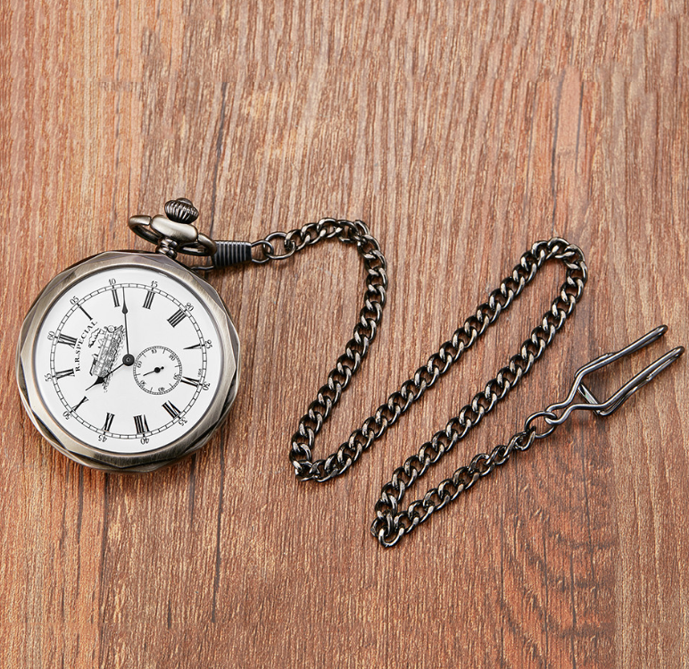 Mechanical Pocket Watch (Blue patina)