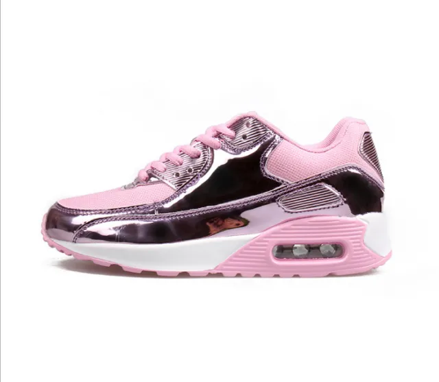 Mesh breathable running shoes, bright lacquer leather, Yuansu running shoes, sneakers Pink - Shop at LoveMi