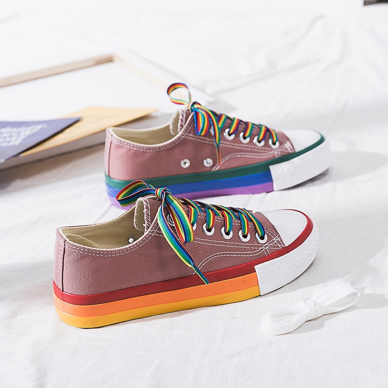 Rainbow White Shoes