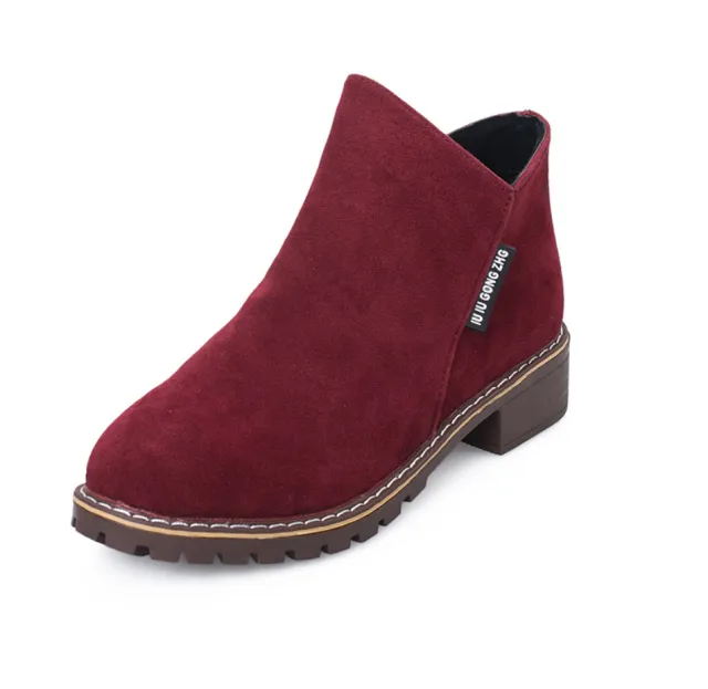 Women's flat soled boots Wine - Shop at LoveMi