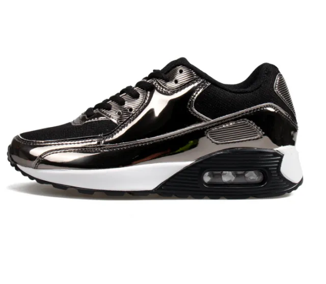 Mesh breathable running shoes, bright lacquer leather, Yuansu running shoes, sneakers Black - Shop at LoveMi