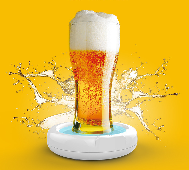 Ultrasonic beer foamer
