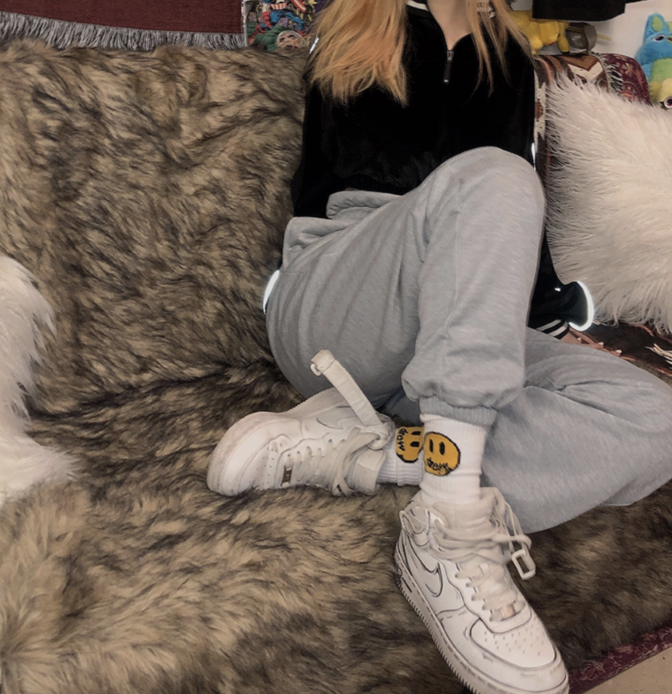 Sweatpants women's loose-fitting corset pants show skinny, high-waisted, leg-tight casual pants