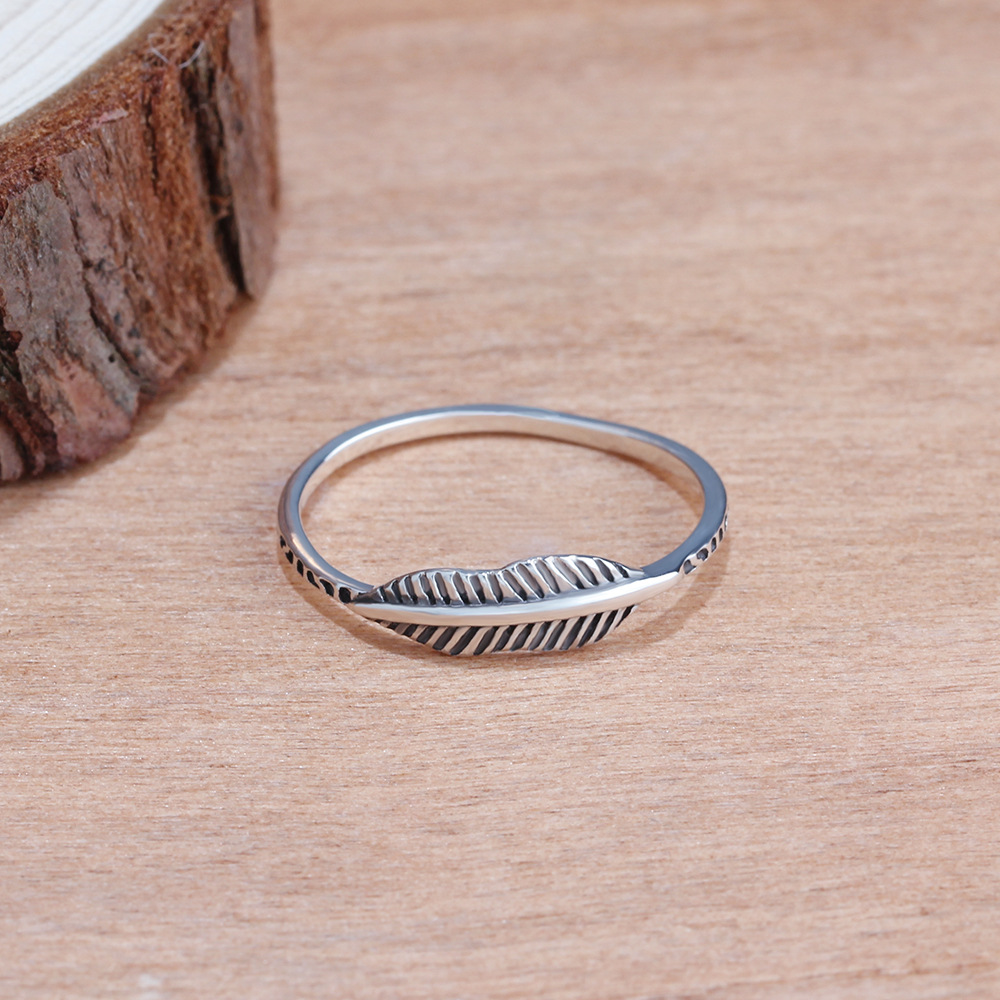 Thai Silver Feather Silver Ring