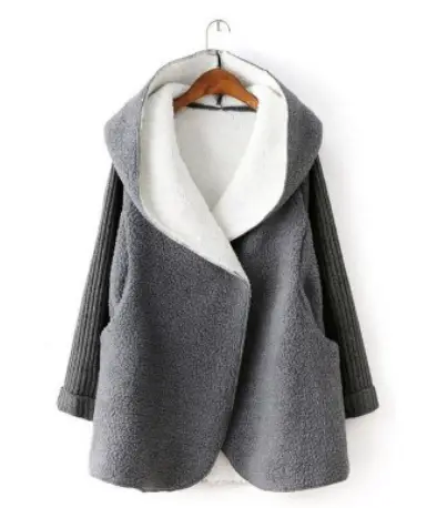 Hooded Jacket Cashmere Sweater Blends Cardigan Coat