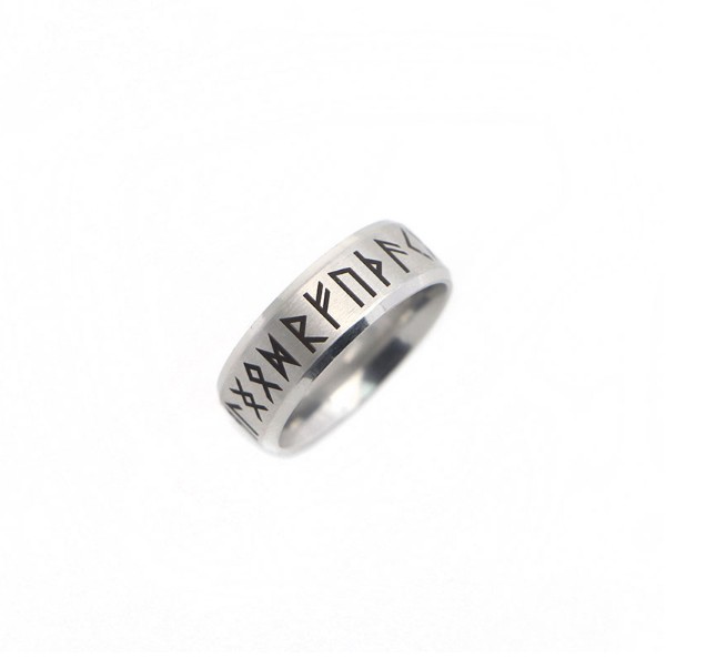 Rust steel jewelry men's Viking digital ring