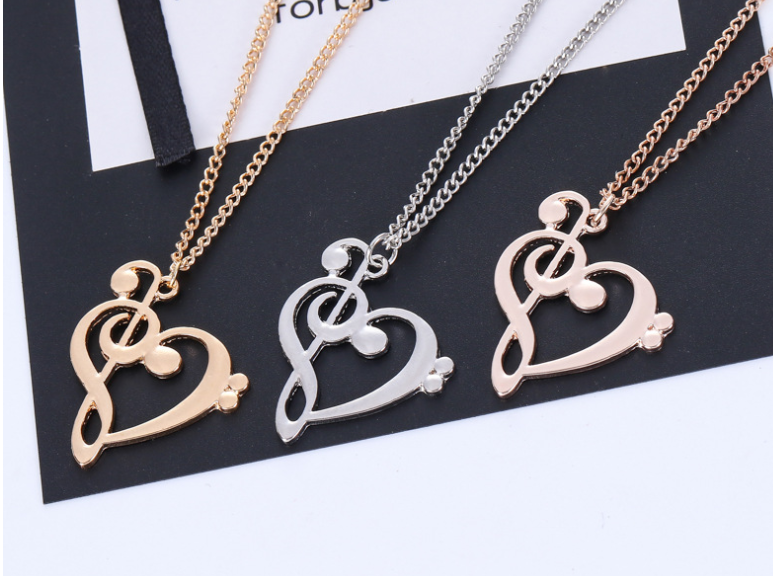Fashion Love Note Necklace Hollow Hollow Note Clavicle Chain Necklace