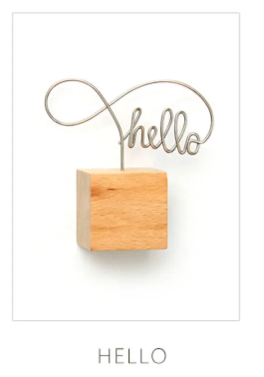 Mini Iron Photo Clip - Hello